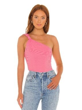 Lovers and Friends: One-Piece Pink Ribbed Bodysuit - Size XS